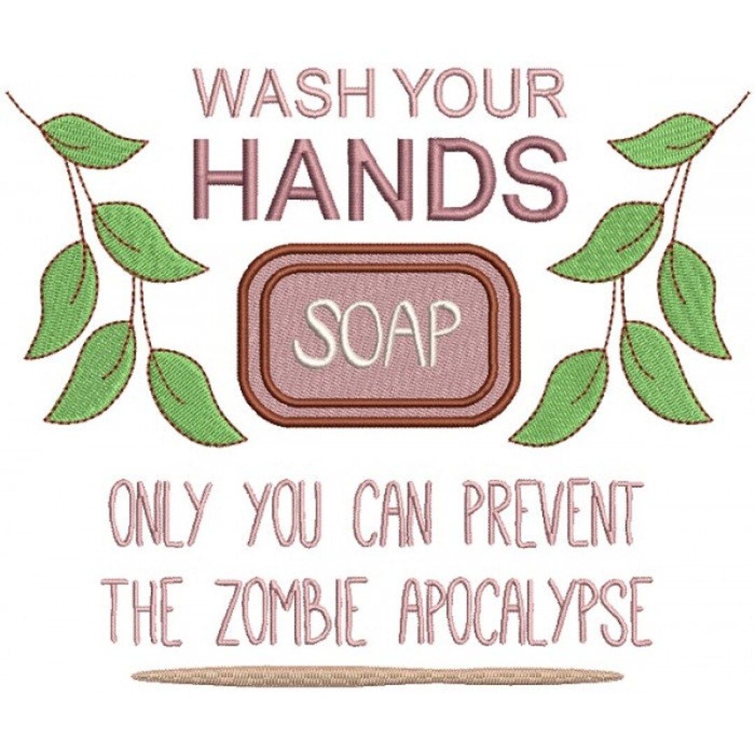 Zombie Apocalypse Wash Hands Soap Custom Embroidered Bath Hand Towel Set Etsy