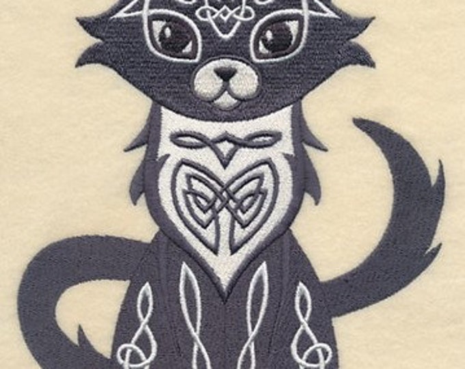 Celtic cat hand towel set custom embroidered personalized