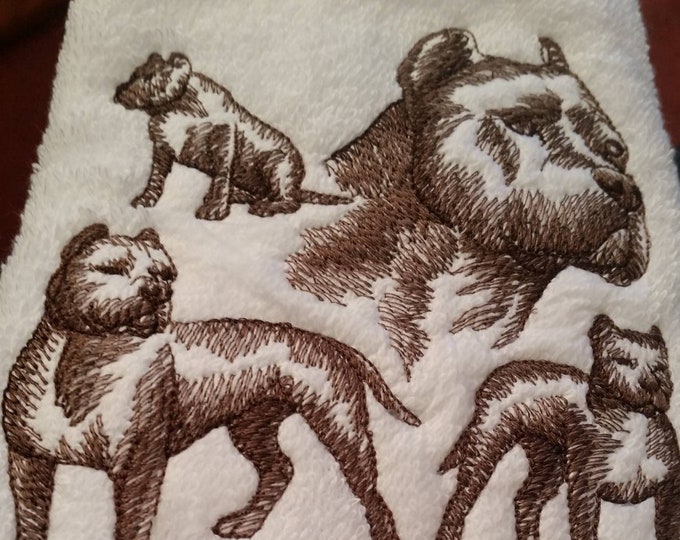 Pit Bull Pitbull Dog hand towel set custom embroidered personalized
