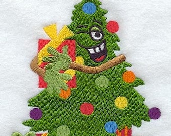 Christmas tree funny presents ornament candy cane bath hand towel custom embroidered personalized