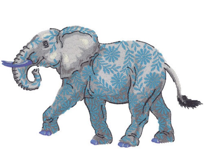 Elephant floral hand towel set custom embroidered personalized