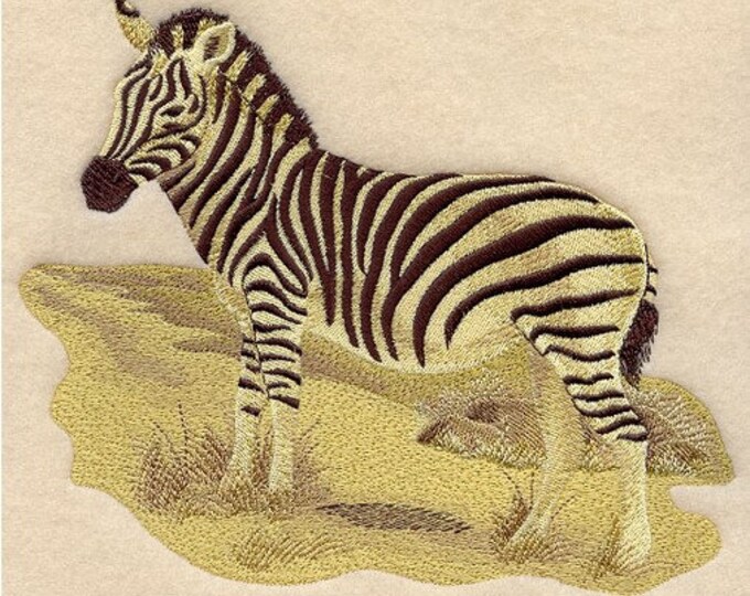 Zebra Sepia safari bath hand towel custom embroidered personalized