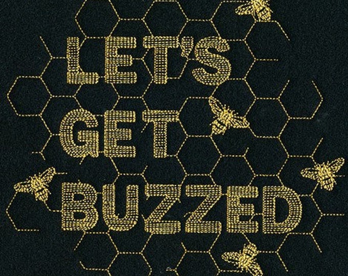 Bee get buzzed bath hand towel set custom embroidered
