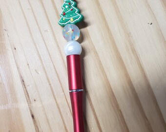Christmas Tree custom beaded novelty pen