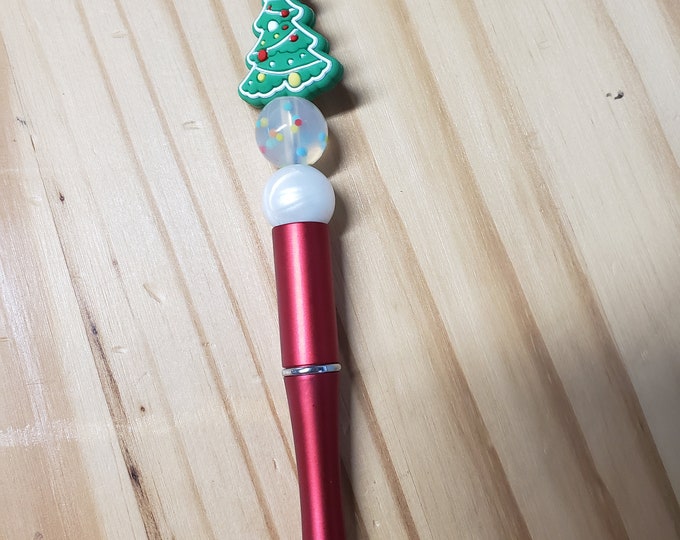 Christmas Tree custom beaded novelty pen