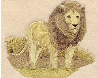 Lion Sepia safari bath hand towel custom embroidered personalized