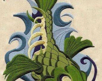 Zombie Koi fish kitchen dish hand towel custom embroidered