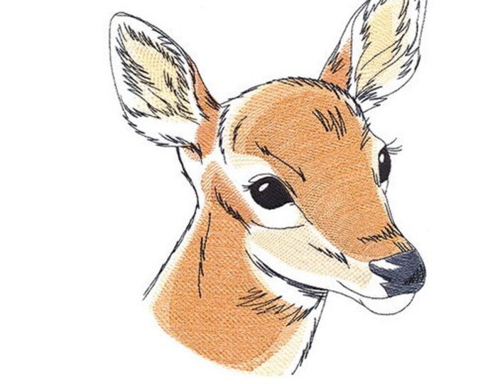 Deer animal kitchen dish towel custom embroidered