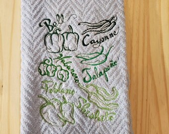 Pepper vegetable kitchen dish towel set