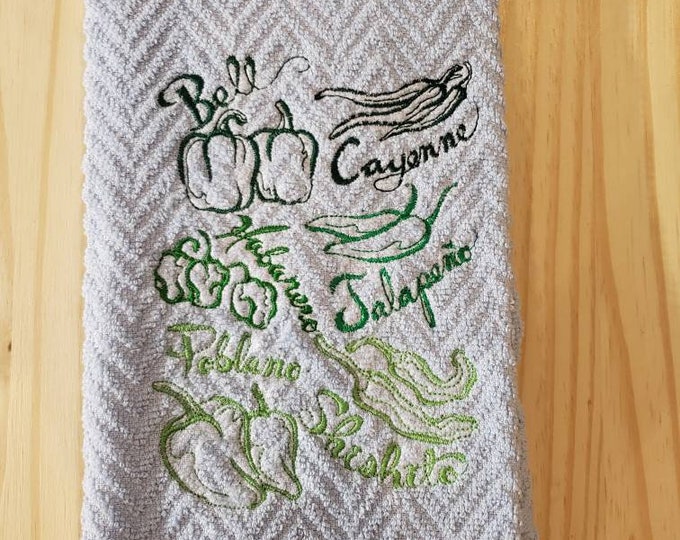 Pepper vegetable kitchen dish towel set
