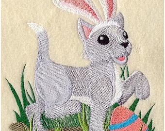 Cat Easter bunny egg bath hand towel set custom embroidered personalized