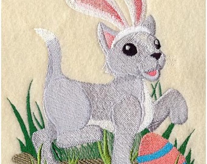 Cat Easter bunny egg bath hand towel set custom embroidered personalized
