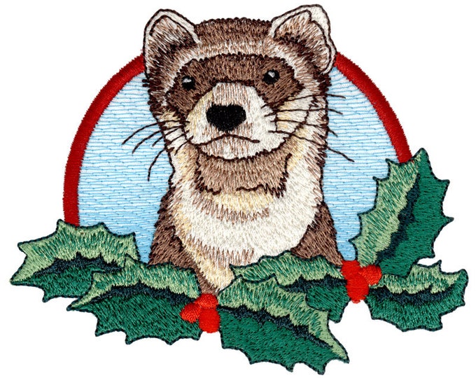 Christmas Ferret hand towel set custom embroidered personalized