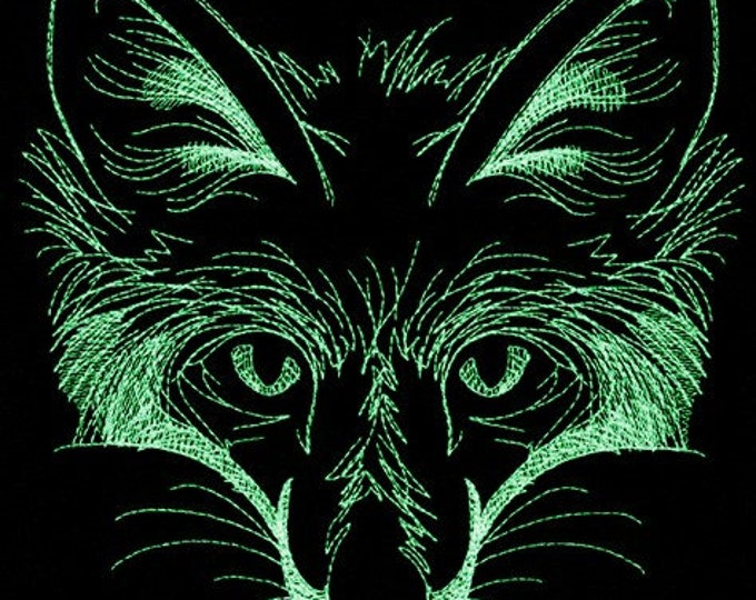 Fox glow in the dark  hand towel set custom embroidered personalized