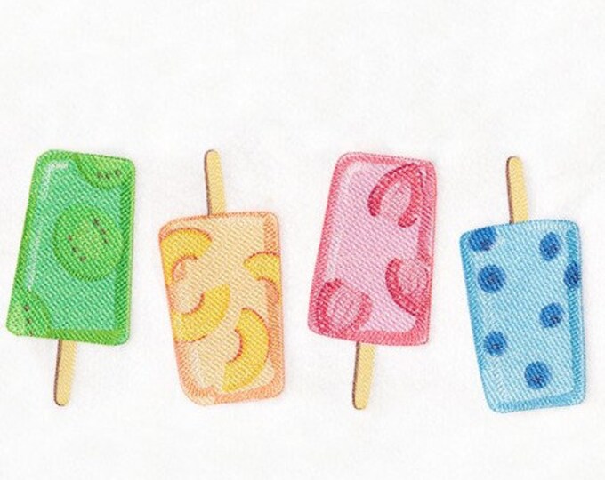 Popsicle ice cream summer fun  kitchen dish towel custom embroidered