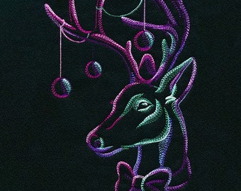 Christmas Ornament Reindeer hand towel set custom embroidered personalized