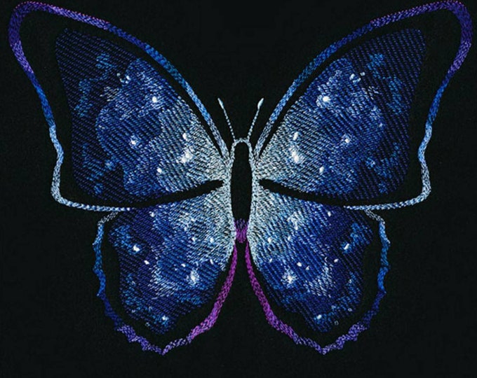 Custom embroidered moonlit butterfly hand towel set