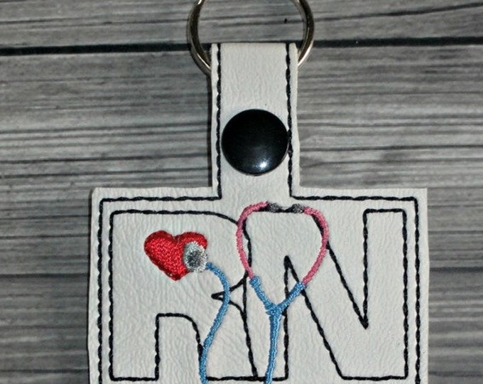 Nurse RN keychain snap tab