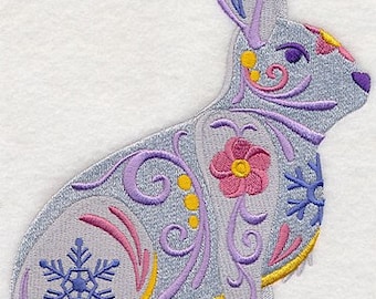 Snowshoe Rabbit animal  flower power bath hand towel set custom embroidered personalized