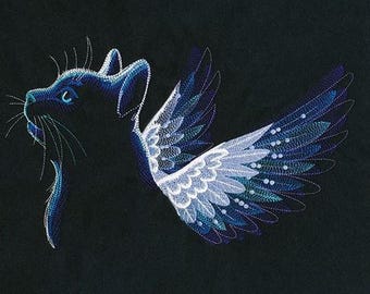 Angel Cat memory bath hand towel custom embroidered personalized