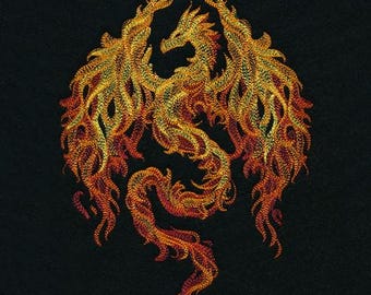 Dragon fire magic bath hand towel  custom embroidered personalized
