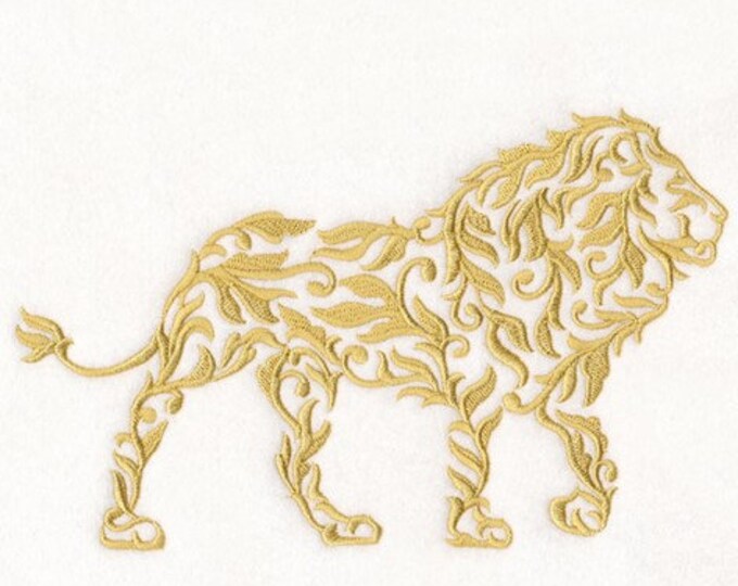 Lion  Bohemian Damask Safari custom embroidered hand towel set