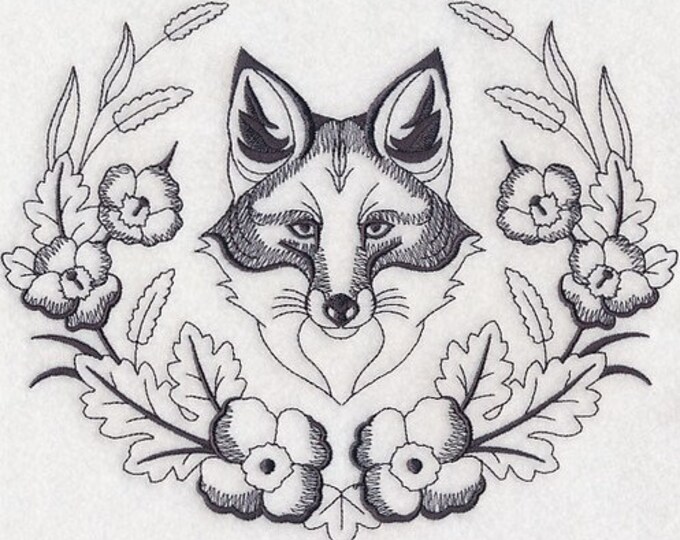 Fox and laurel bath hand towel set custom embroidered