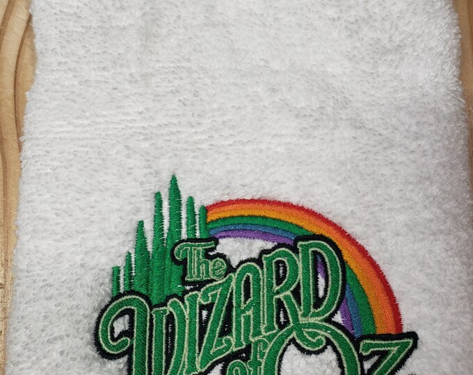 Wizard Oz Movie inspired  hand towel set custom embroidered personalized