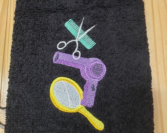 Hairdresser Stylist Salon bath  hand towel custom embroidered personalized