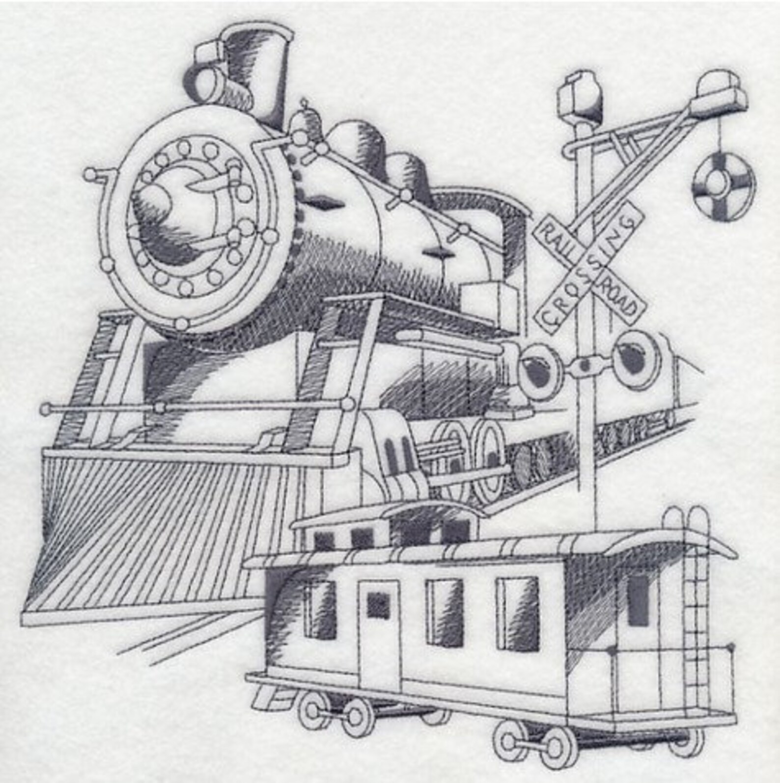 Machine Embroidery Steam Engine Eatsy Steam Engine Train Sketch Hand Towel Set Custom Embroidered - Etsy