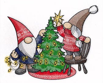 Christmas tree Gnomes bath hand towel bathroom decor custom embroidered personalized