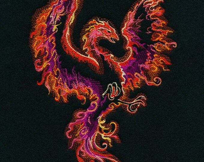Mythological Pheonix Bird bath hand towel set custom embroidered