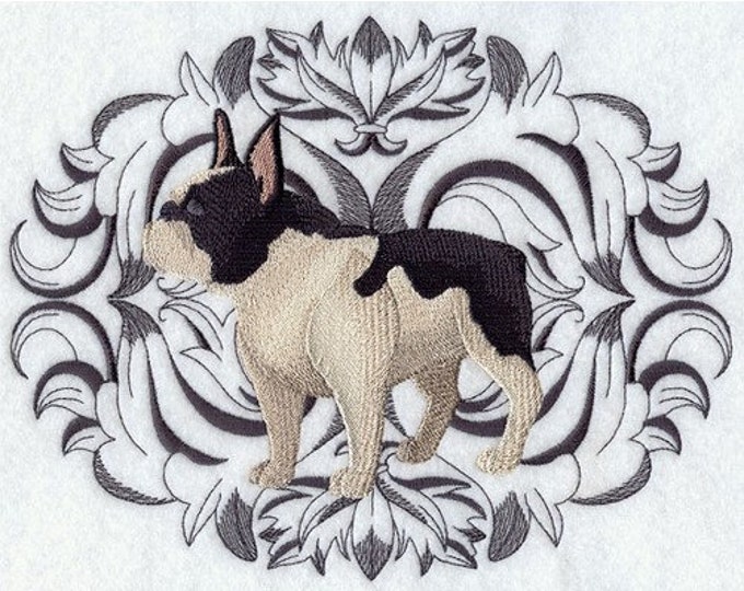 French Bulldog Baroque Dog bath hand towel custom embroidered personalized