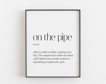 Dirtbike Gift Racing Poster On the Pipe Definition Motor Racing Motocross gift Motorcycle Gifts for Men Motocross Dirt Bike Decor