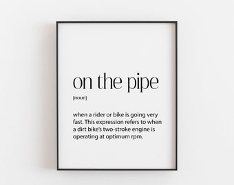 Dirtbike Gift Racing Poster On the Pipe Definition Motor Racing Motocross gift Motorcycle Gifts for Men Motocross Dirt Bike Decor