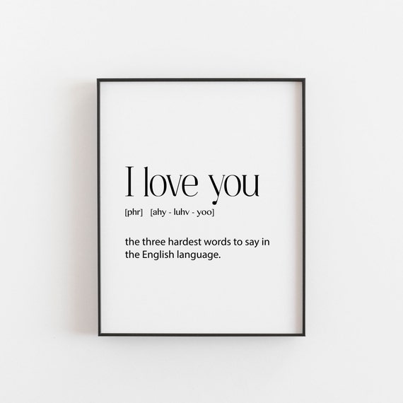 Buy I Love You Print – Romantic Wall Art Minimalist Typography