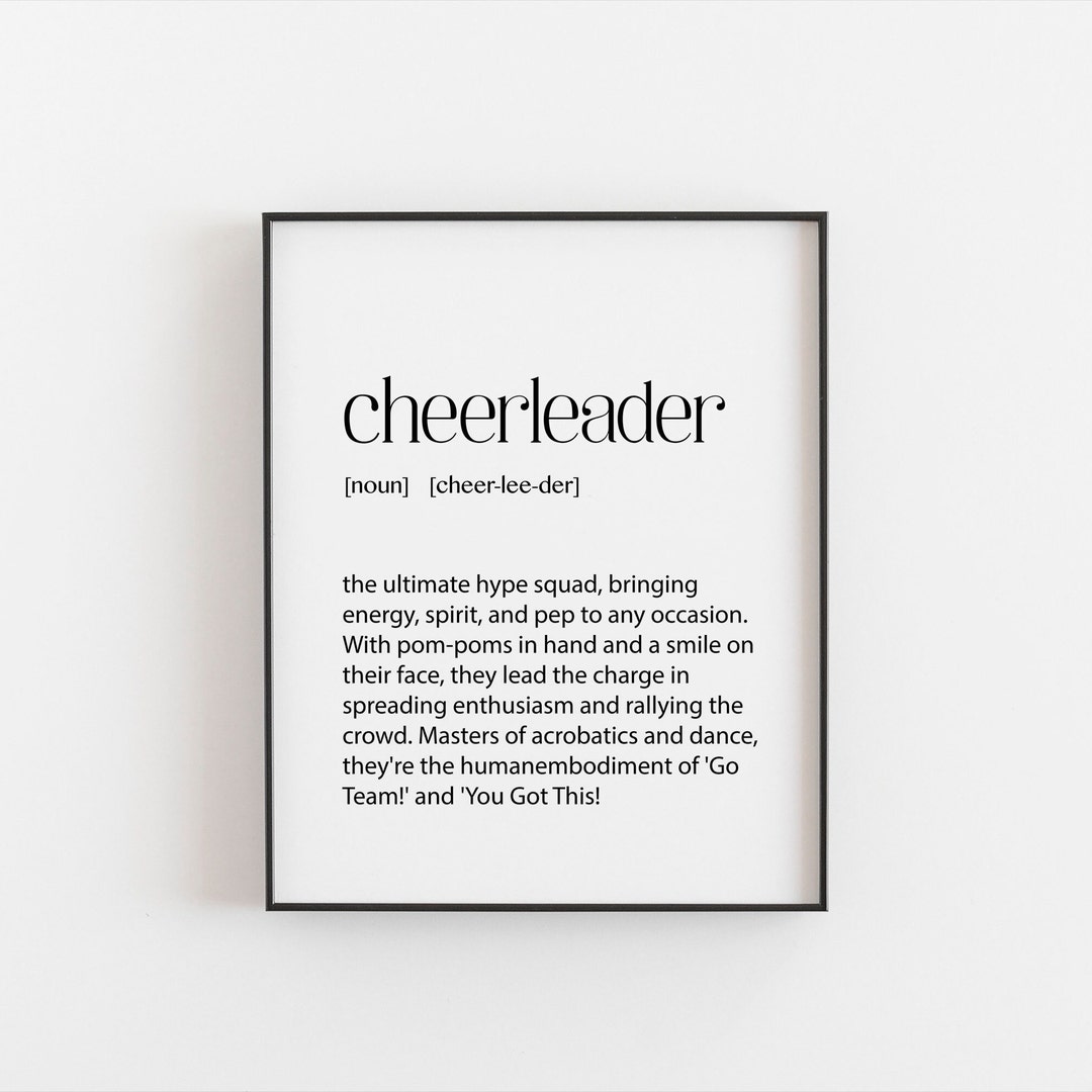 Cheerleader Print, Definition Print, Cheerleading Wall Art, Great Gift