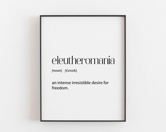 Greek Art, Eleutheromania Definition, Greek Poster, Greek Wall Art, Greek Themed Home, Greek Decor, Greece Home Decor, Greek Print, Greek