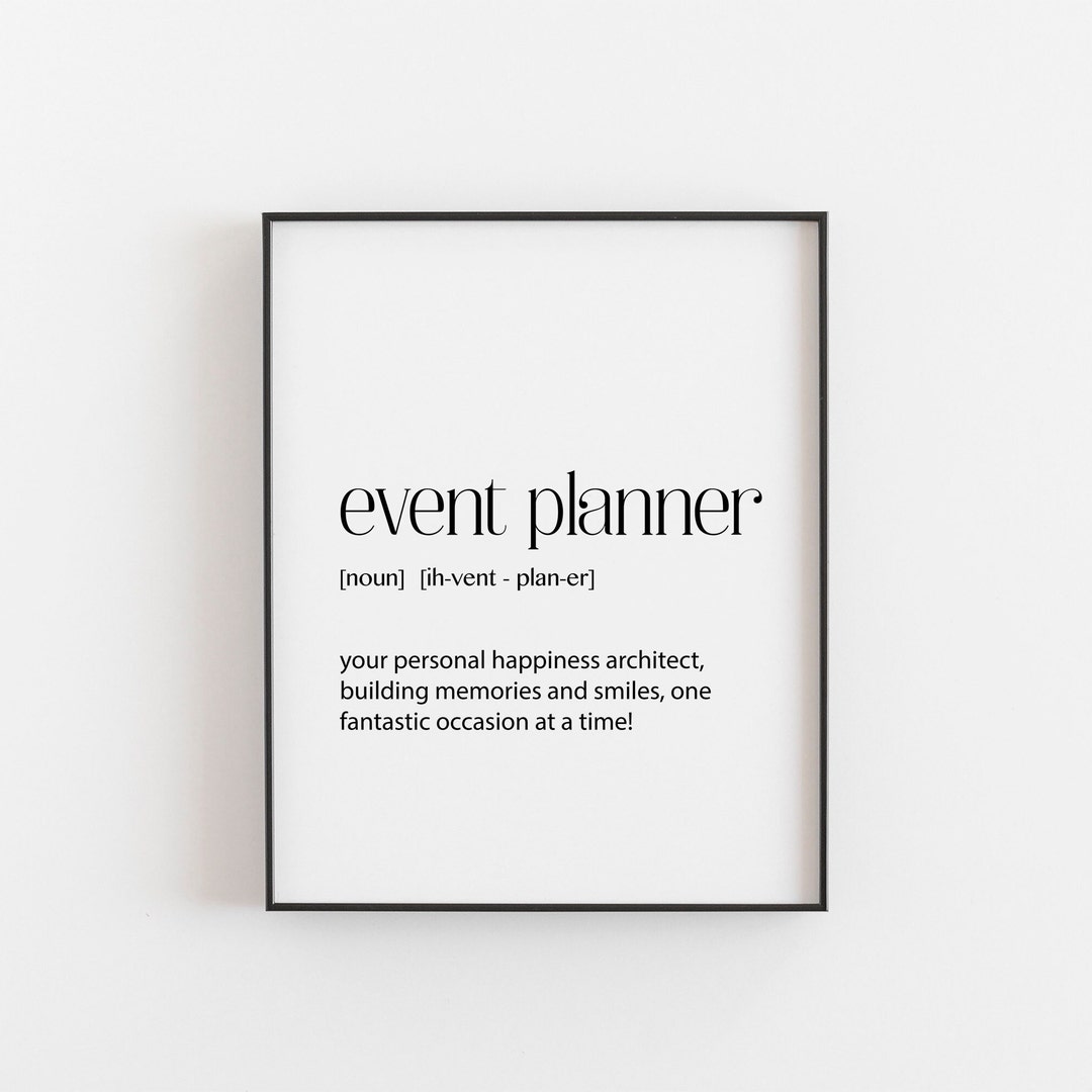 Event Planner Gift Definition Print Event Planner Print Event Planner