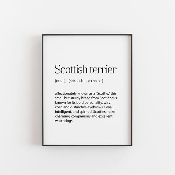 Scottie Dog Print Charming Scottish Terrier Definition, Gift for