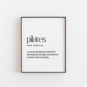 Pilates Definition Art Print - Custom Wall Art Explaining Benefits of Pilates - Perfect for Home Gyms, Studios, and Fitness Enthusiasts