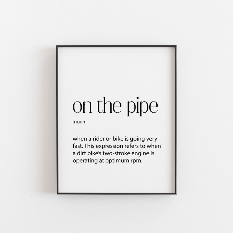 Dirtbike Gift Racing Poster On the Pipe Definition Motor Racing Motocross gift Motorcycle Gifts for Men Motocross Dirt Bike Decor