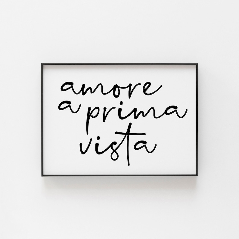 amore a prima vista Love at first sight Italian Decor Italian Wall Art Italian Print Beautiful Quote Italian Quote Wedding Art image 1