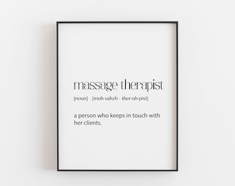 Massage Therapist Gift, Massage Therapist Decor, Massage Therapist Art, Massage Therapy Art. Massage Therapy Gift, Massage Definition Print