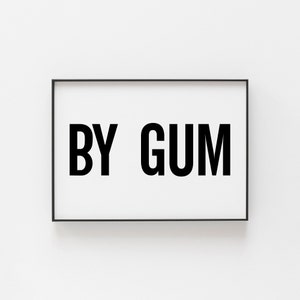 Von Gum Druck, Etsy Yorkshire Druck, Yorkshire Dales Druck, Yorkshire Poster Art, Nordörche Sprüche in UK, Yorkshire Geschenke, UK A2 Druck