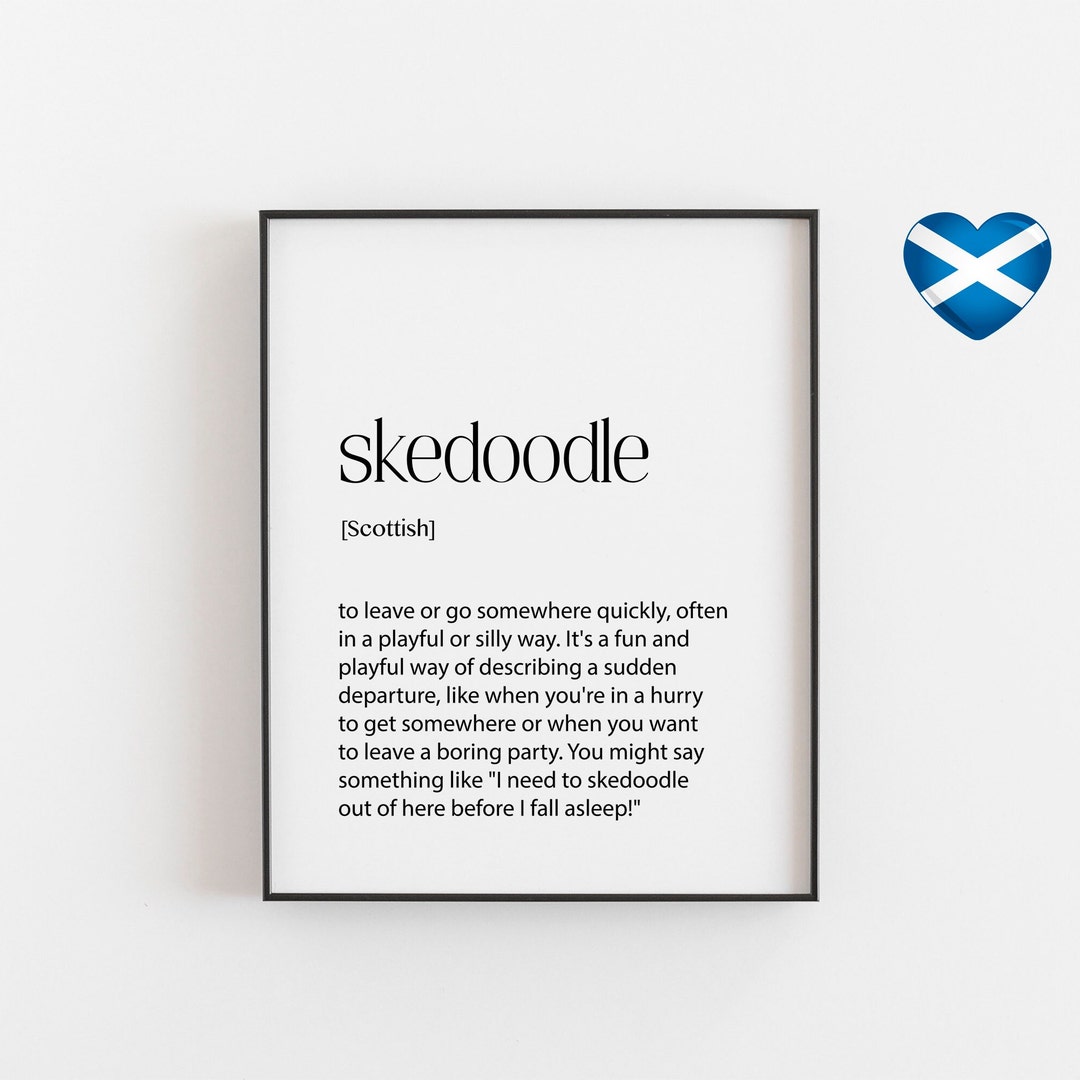 Scottish Print Skedoodle Definition Wall Art Print - Etsy