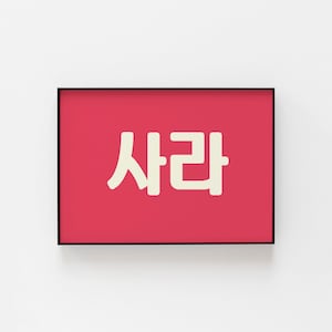 Lassen Sie Ihren Namen ins koreanische übersetzen, kundenspezifische koreanische Namenskunstdruck, personalisierte koreanische Namenskalligraphie, perfektes Geschenk