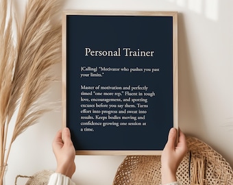 Personal Trainer Print, Gift for PT, Thank You Personal Trainer Gift, Fitness Wall Art, Gym Gift for Him, Birthday Gift for Trainer