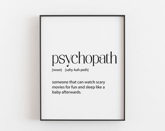 Psychopath Definition Funny Bedroom Wall Art Teen Wall - Etsy UK Psychopath Definition Funny Bedroom Wall Art Teen Wall - Etsy UK