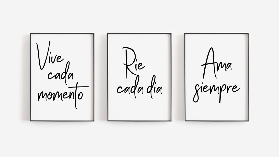 Spanish Wall Art Spanish Wall Art Spanish Quotes Set of 3 Etsy